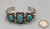 1930s hefty, handmade bracelet with webbed turquoise