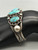 1930s hefty, handmade bracelet with webbed turquoise