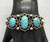 1930s hefty, handmade bracelet with webbed turquoise