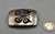 Bernard Dawahoya butterfly overlay belt buckle, neat stippled and darkened background, sterling silver, Hopi overlay