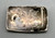 Bernard Dawahoya butterfly overlay belt buckle, neat stippled and darkened background, sterling silver, Hopi overlay