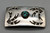 Hopi overlay belt buckle, Bernard Dawahoya, turquoise cabochon, sawtooth bezel