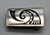 Hopi overlay belt buckle, Bernard Dawahoya, sterling silver, stippling, darkened silver background