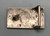 Hopi overlay belt buckle, Bernard Dawahoya, sterling silver, stippling, darkened silver background