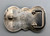 vintage seven-stone ingot belt buckle, handmade bezels, darkened silver background, hand hammered ingot, applique