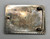 sterling silver and turquoise belt buckle, beautiful color variation, smooth, straight lines to complete a classic look