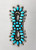 vintage turquoise and sterling silver Manta pin, turquoise cabochons in handmade sawtooth bezels, sterling silver