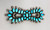 vintage turquoise and sterling silver Manta pin, turquoise cabochons in handmade sawtooth bezels, sterling silver