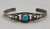 1920's-1930's era sterling silver and turquoise bracelet, twisted wire "rope"