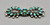 sterling silver and turquoise Manta pin, twisted wire and silver dot accents., handmade sawtooth bezels