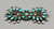 sterling silver and turquoise Manta pin, twisted wire and silver dot accents., handmade sawtooth bezels