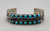 vintage 14-stone, two row turquoise bracelet, fourteen "snake-eye" turquoise, hefty feel