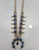 denim lapis and sterling silver squash blossom necklace, twisted wire accents, silver beads, link chain