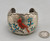 vintage cardinal inlay bracelet, raised pictorial inlay of coral and turquoise