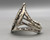 1940s moss agate sterling silver bracelet, silverwork of dots, twisted wire, and hand stamped designs.