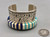 Lovely cobblestone inlay with stunning wide sterling silver cuff with intricate overlay of a Hopi pueblo