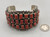 coral cluster bracelet, three rows, substantial weighted feel