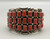 coral cluster bracelet, three rows, substantial weighted feel