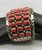 coral cluster bracelet, three rows, substantial weighted feel