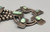unique style, eye-catching naja, with five turquoise cabochons on individual silver plates, 12 blossoms/pendants along the neck