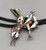 vintage road runner theme inlay bolo tie, shell, coral, turquoise, onyx, and mother of pearl inlay