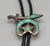 turquoise inlay shriner theme bolo, wonderful turquoise channel inlay
