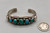 vintage five-stone turquoise bracelet, three blue gem stones