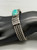 vintage handmade twisted wire turquoise bracelet, dainty silverwork