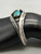webbed turquoise cabochon, unique split triangular terminal