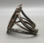 1940s petrified wood and sterling silver bracelet,  carinated and twisted wire terminal