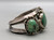 vintage five stone natural turquoise bracelet, handmade bezels, and accented with silver beads