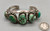 vintage five stone natural turquoise bracelet, handmade bezels, and accented with silver beads
