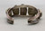 vintage five stone natural turquoise bracelet, handmade bezels, and accented with silver beads