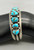 vintage eight stone turquoise bracelet by John Mike,  decorative dots, dual terminal