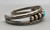 vintage 3 stone sterling silver bracelet,  silver beads, decorative dots, and hand stamped embellishments