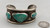 vintage three-stone turquoise bracelet, central one in a triangular shape, two round ones, textured silver