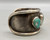 vintage three-stone turquoise bracelet, central one in a triangular shape, two round ones, textured silver