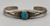 vintage handmade sterling silver and turquoise bracelet, intricate hand stamped designs and silver geometric applique