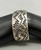 zig-zag pattern overlay, wider sterling silver band