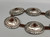 10 conchos,  detailed file work, hand stamped designs and repousse silver work
