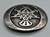 Hopi overlay belt buckle by Bernard Dawahoya, bold overlay of a kachina bust