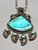 statement piece vintage turquoise and claw necklace