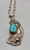 webbed turquoise sterling silver pendant by Carl and Irene Clark