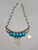 vintage 5 stone sterling silver turquoise necklace