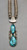 sterling silver and turquoise necklace by Jefferson Abeyta, two large high-grade turquoise cabochons