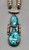 sterling silver and turquoise necklace by Jefferson Abeyta, two large high-grade turquoise cabochons