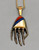 gold and sterling silver necklace by Preston Monongye, bear claw with an inlay of coral, lapis, onyx and shell