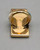 14K gold band, Sunface inlay of turquoise, coral, and mother of pearl, onyx