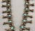 set with older webbed #8 turquoise, classic naja holds 15 gorgeous turquoise cabochons, 18 beautiful three petal blossoms