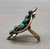 eight snake-eye turquoise cabochons, in clusters, circa 1940's